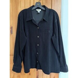 Talbots Women's BLACK Long Sleeve Button-Down Top SIZE L